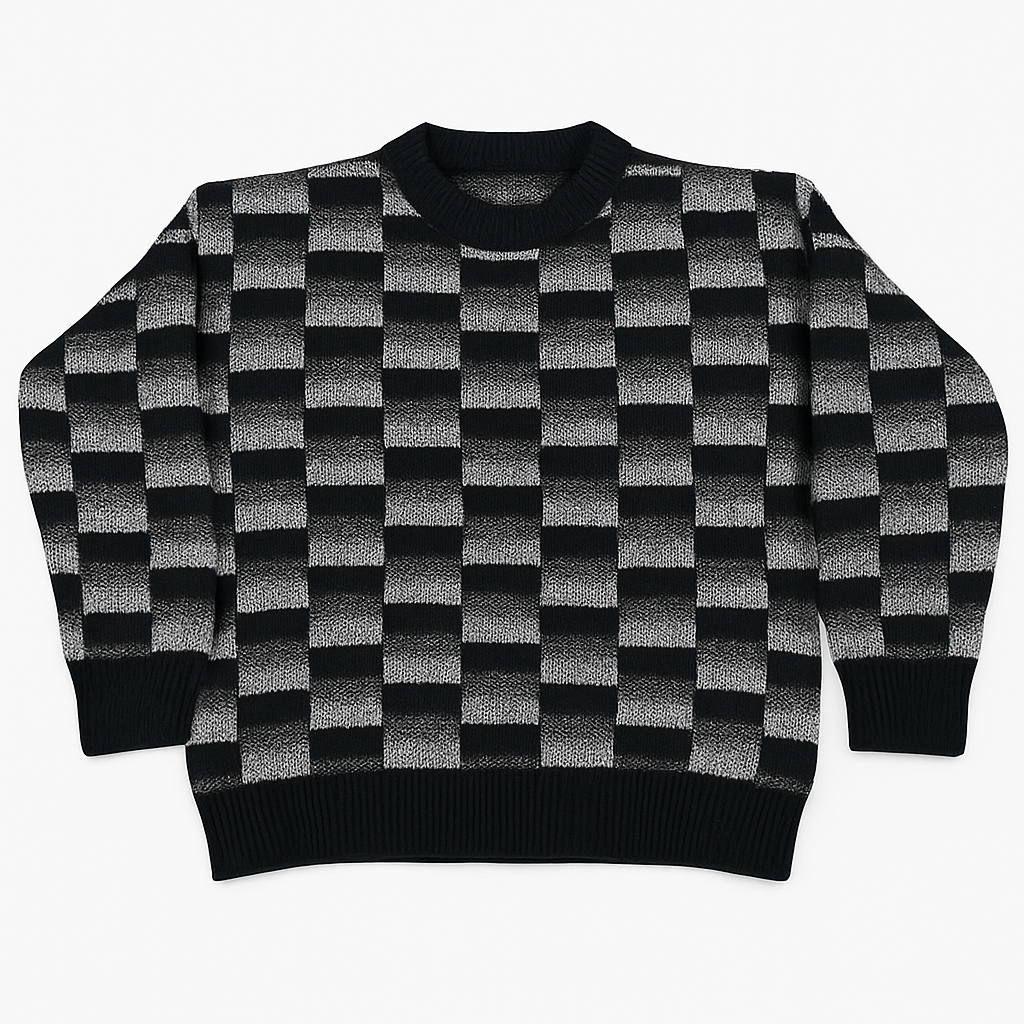 Shadow Grid Luxe Knit Sweater – Bold Texture. Timeless Cool