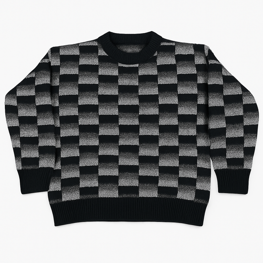 Shadow Grid Luxe Knit Sweater – Bold Texture. Timeless Cool