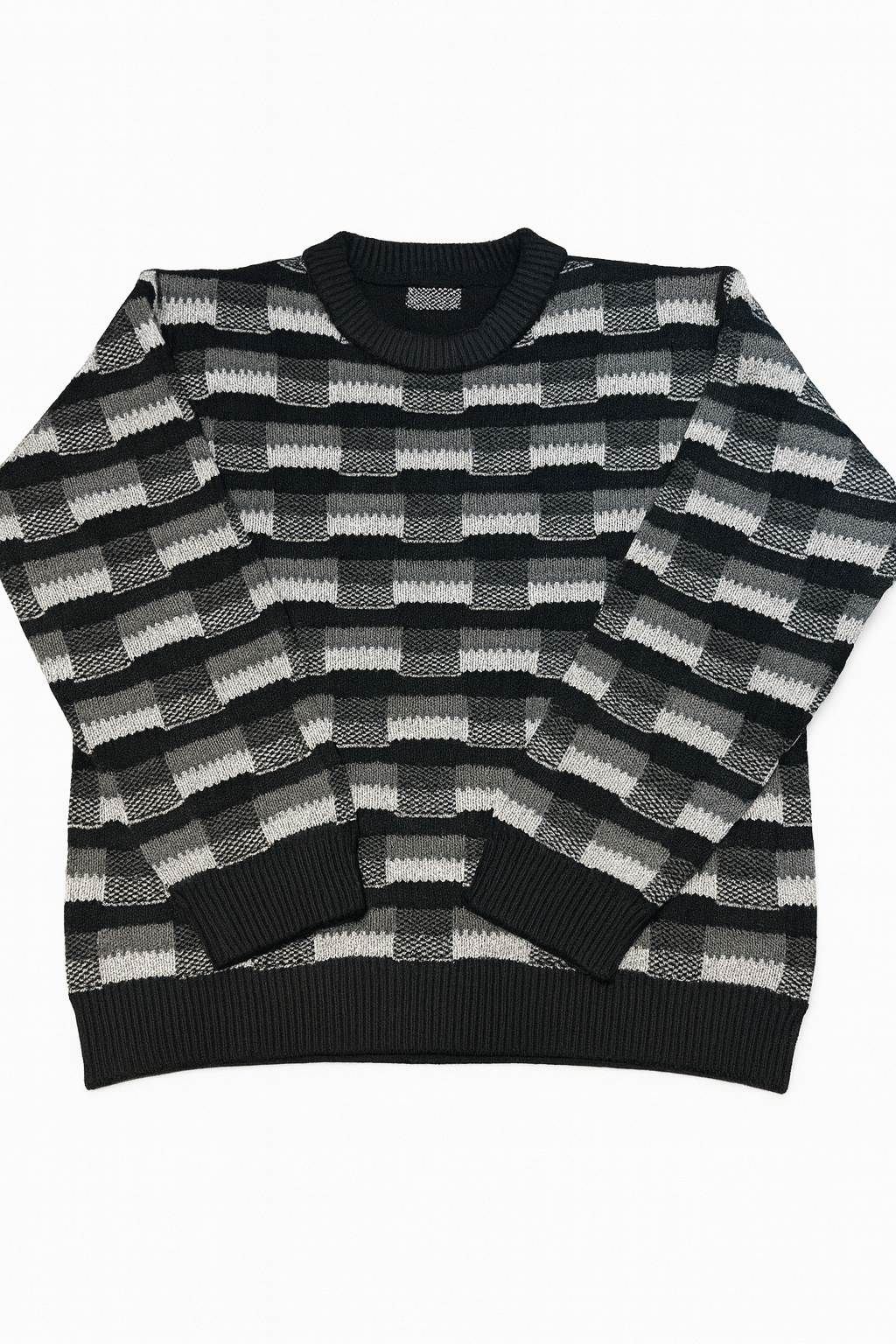 Shadow Grid Luxe Knit Sweater – Bold Texture. Timeless Cool